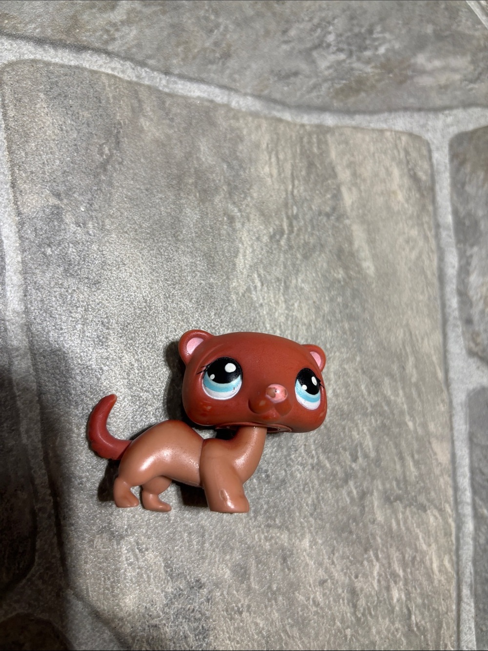 Littlest Pet Shop Brown Ferret # 334 Figure with Blue Eyes LPS